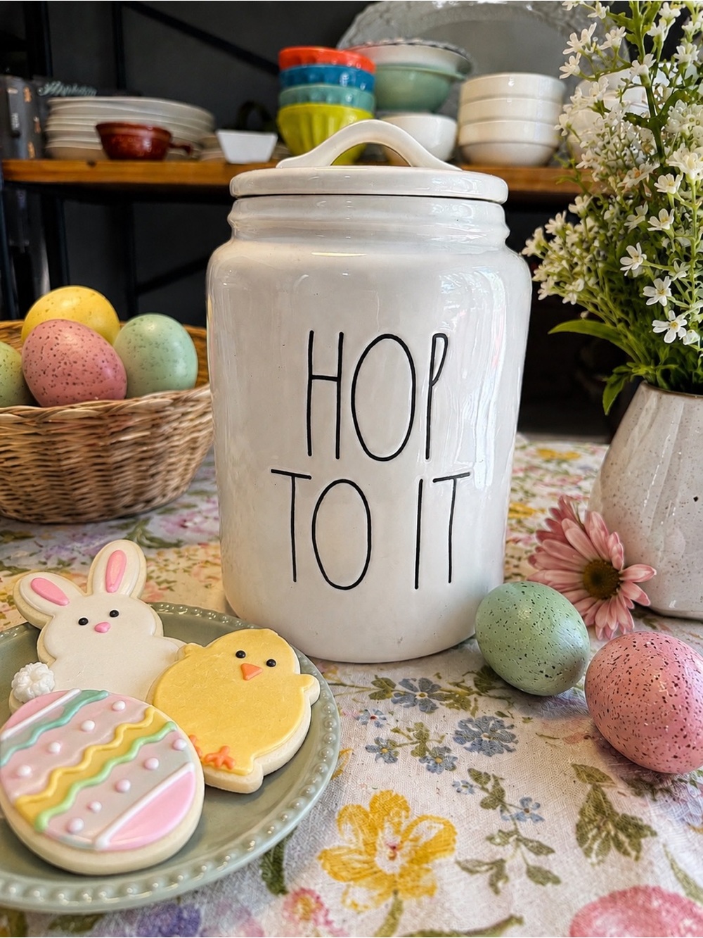 Rae Dunn “HOP TO IT” Canister